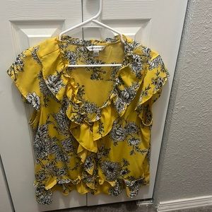 Floral yellow blouse